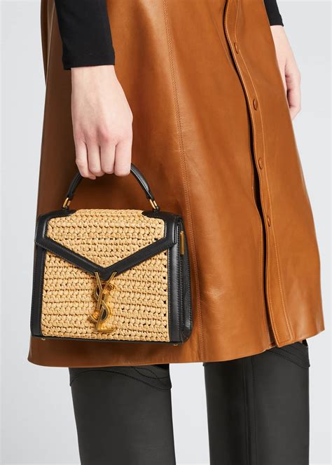 Saint Laurent Cassandra YSL Mini Raffia Top Handle 